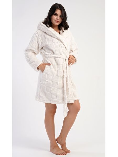 Dámský župan krátký s kapucí Karolína - smetanová