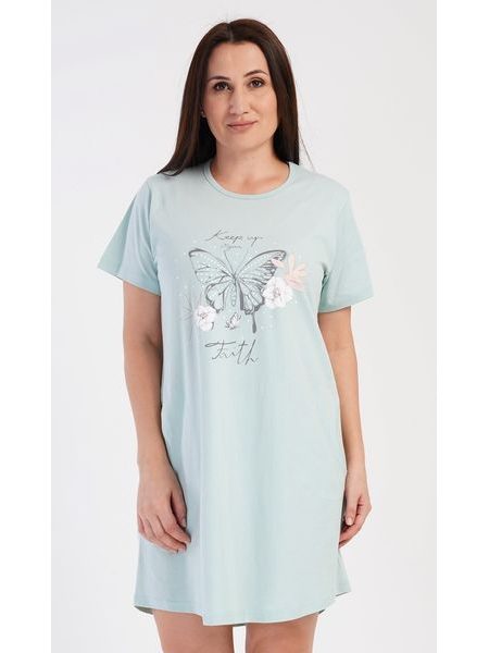 Dámské domácí šaty s krátkým rukávem Motýl - zelená