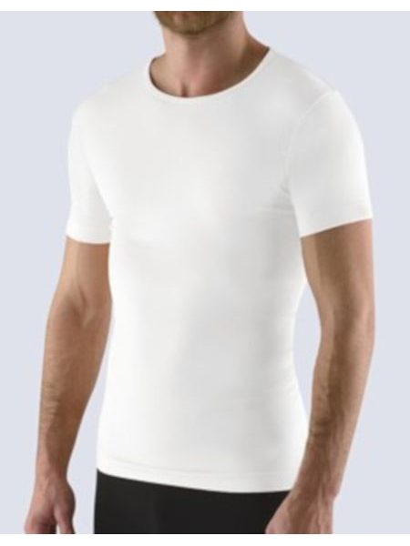 Pánské tričko s krátkým rukávem, bezešvé, Bamboo Soft 58009P - bílá