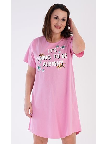 Dámská noční košile s krátkým rukávem Sabina - lososová