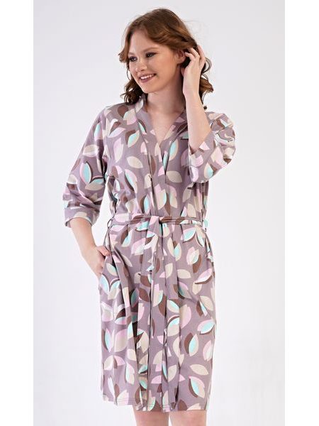 Dámský župan krátký Klára - bílá káva