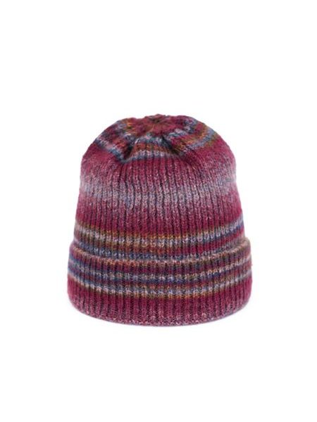 Pruhovaná čepice vínová