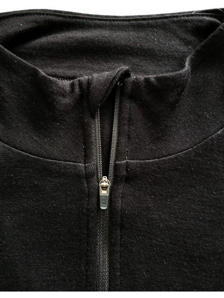 Dámské černé triko Merino se zipem a dlouhým rukávem 88015P