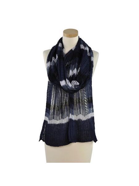 Ažurový háčkovaný šál - šedočerný