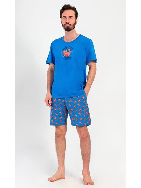 Pánské pyžamo šortky Bad crab - modrá