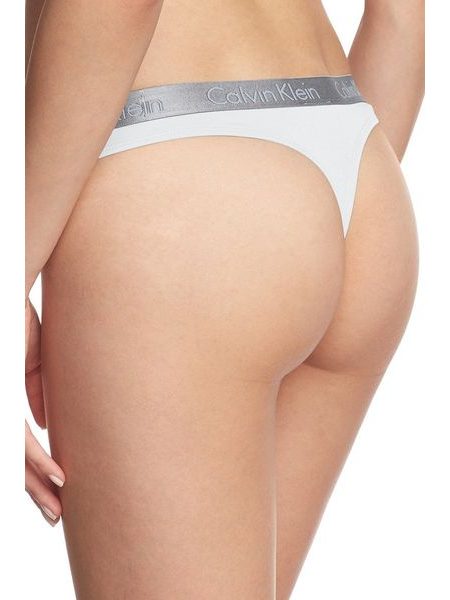 Dámské kalhotky tanga CALVIN KLEIN Radiant Cotton bílé