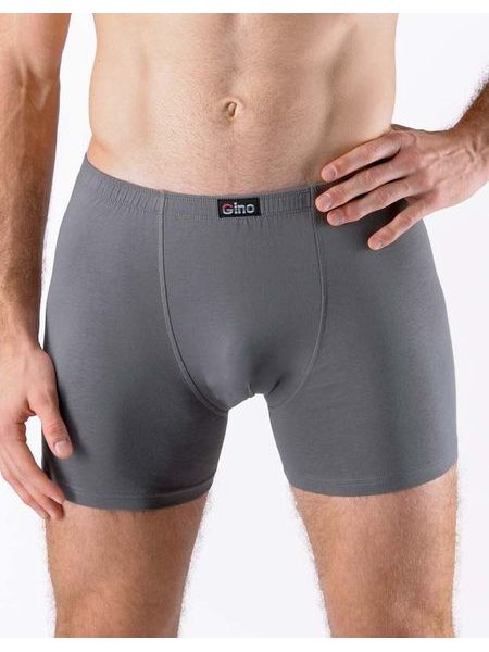 Pánské boxerky delší nohavička, šité, jednobarevné 74086P - šedá