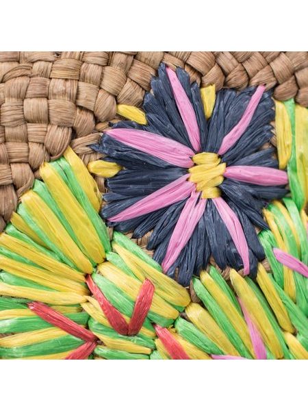 Boho kabelka kulatá s květinovým motivem