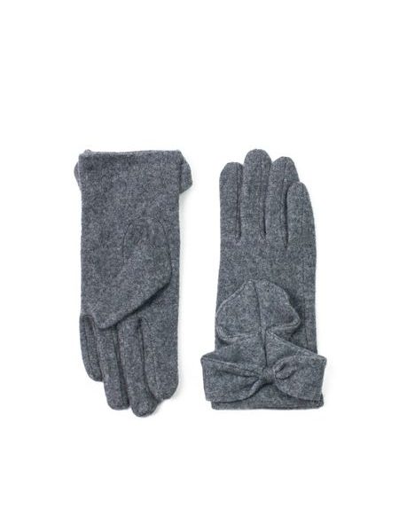 Rukavice s velkou mašlí šedé