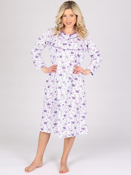 Dámská noční košile KASANDRA fialová kytka