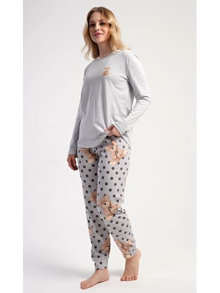 Dámské pyžamo dlouhé Poppy - šedá
