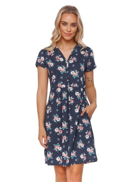 Kojicí noční košile Diana roses tmavě modrá