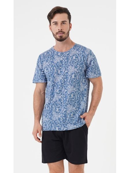 Pánské pyžamo šortky Šimon - modrá