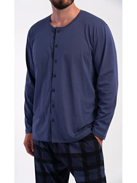 Pánské pyžamo dlouhé Rudolf - tmavě šedá