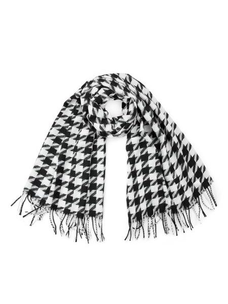 Klasická zimní šála černo-bílá