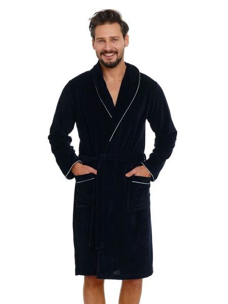 Pánský župan 6063 dark blue plus