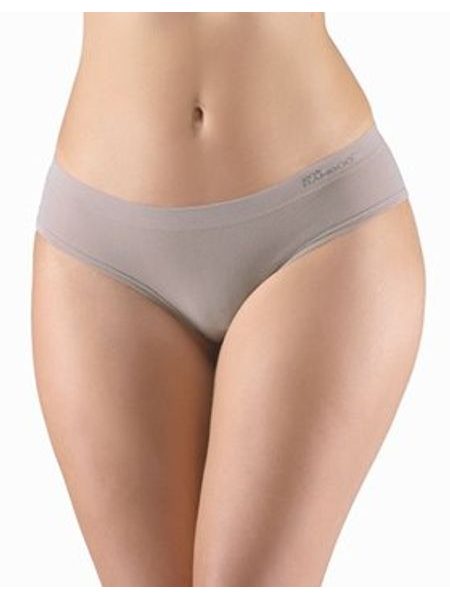 Dámské kalhotky francouzské, bezešvé, bokové, jednobarevné Eco Bamboo 04027P - šedohnědá