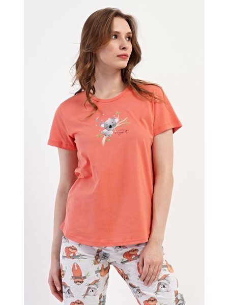 Dámské pyžamo kapri Koala - oranžová