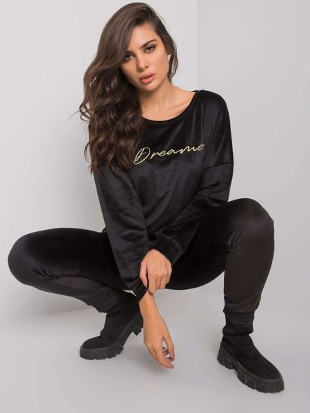 Černá dvoudílná sametová sada