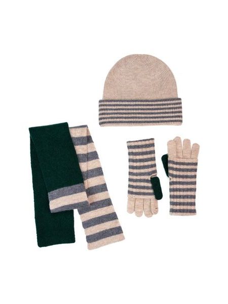 Čepice, úzká šála a rukavice - vícebarevná