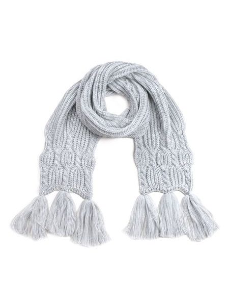 Pletená zimní šála s třásněmi - pudrově růžová