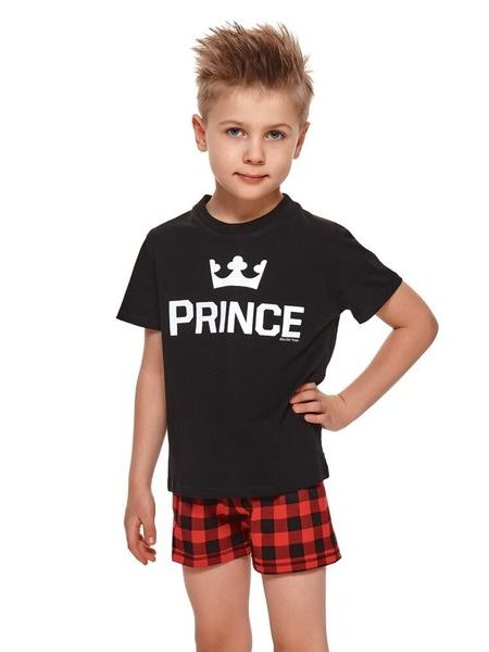 Krátké chlapecké pyžamo Prince černé