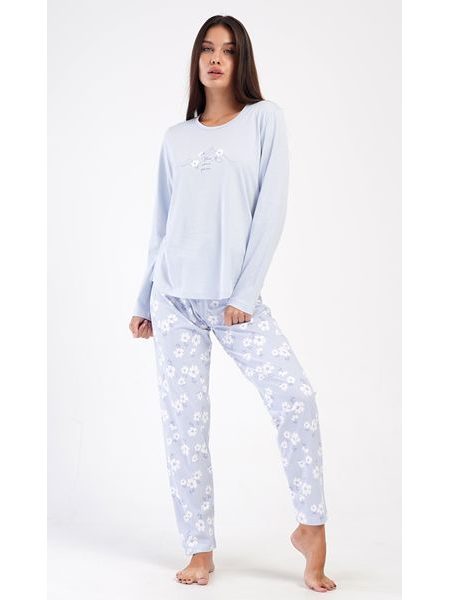 Dámské pyžamo dlouhé Nature - světle modrá