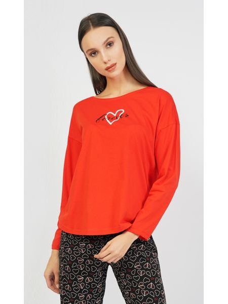 Dámské pyžamo dlouhé Forever - červená