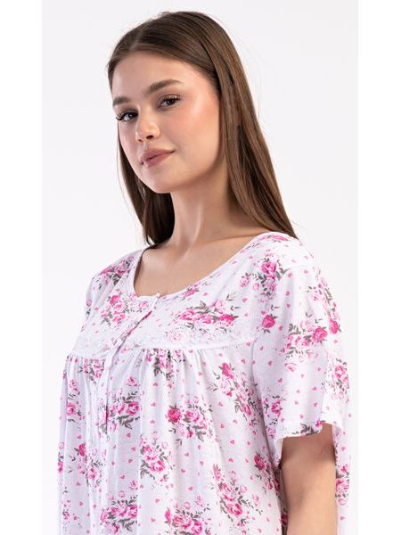 Dámská noční košile s krátkým rukávem Julie - růžová