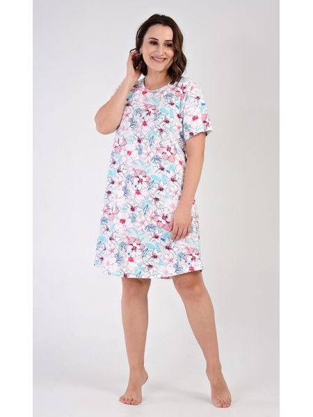 Dámská noční košile s krátkým rukávem Elen - lososová