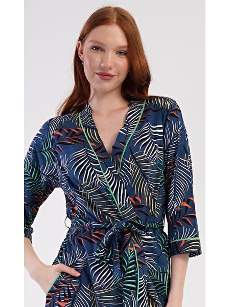 Dámský župan krátký Barbara - tmavě modrá