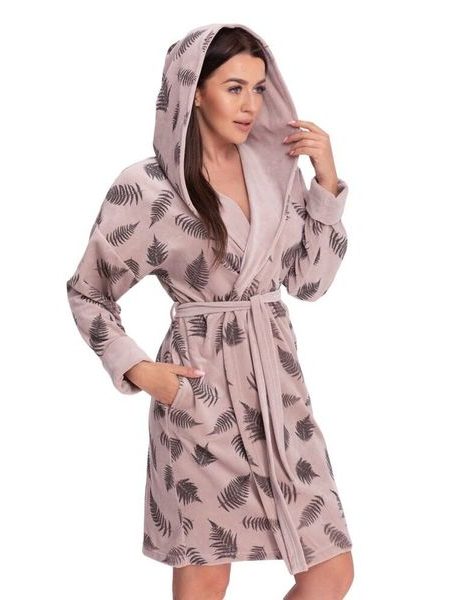 Velurový župan Stefanie béžový