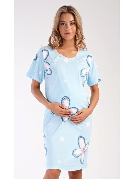 Dámská noční košile mateřská Veronika - světle modrá