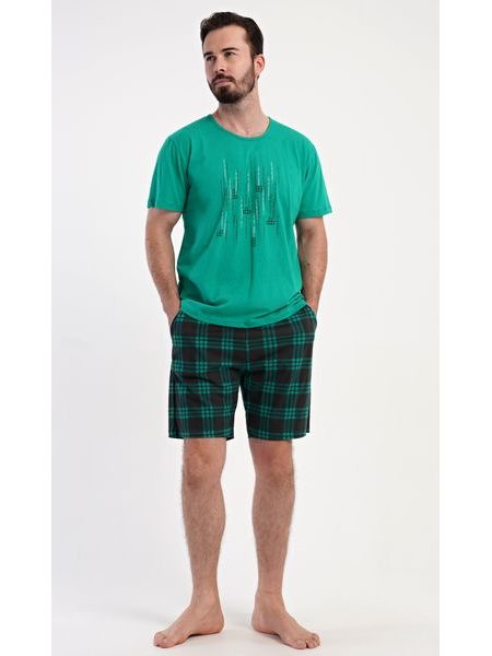 Pánské pyžamo šortky Tetris - zelená