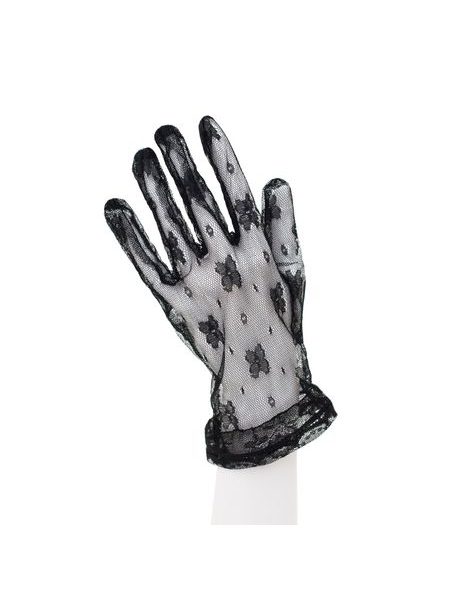 Krajkové rukavice s kvítky světlé