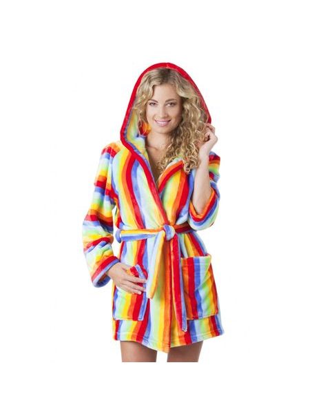 Dámský 3/4 župan s kapucí CAPRI duhová