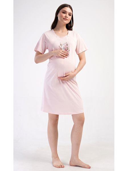 Dámská noční košile mateřská Medvídci - světle lososová