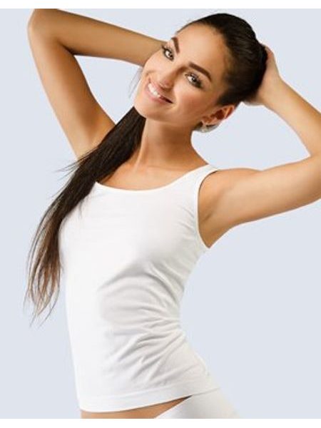 Dámské tílko, širší ramínka, bezešvé, Bamboo 08018P - bílá