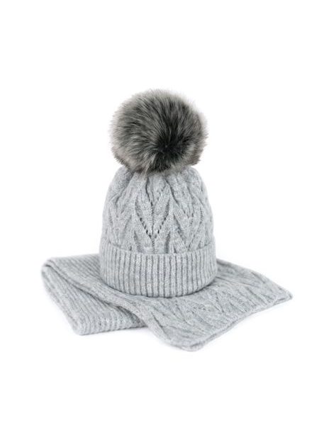 Sada dětské čepice a šály šedá