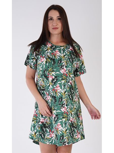 Dámská noční košile s krátkým rukávem Michelle - smaragdová