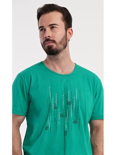 Pánské pyžamo šortky Tetris game - zelená