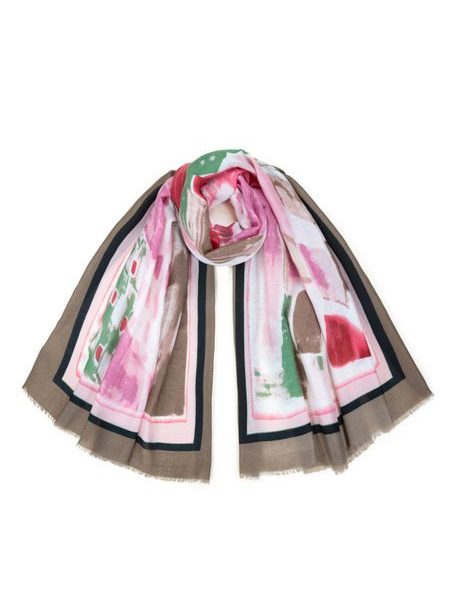 Abstraktní šátek - tmavobéžová