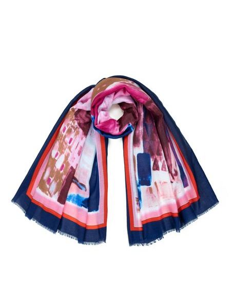Abstraktní šátek - tmavomodrá