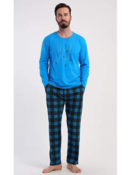 Pánské pyžamo dlouhé Tetris - zelená