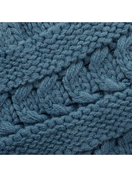 Čepice se vzorem a bubulí modrá