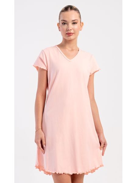 Dámská noční košile s krátkým rukávem Sandra - světle lososová