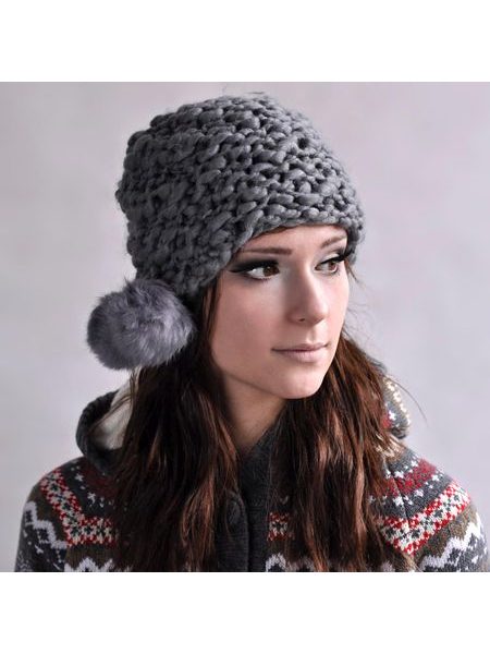 Čepice pletená ekru