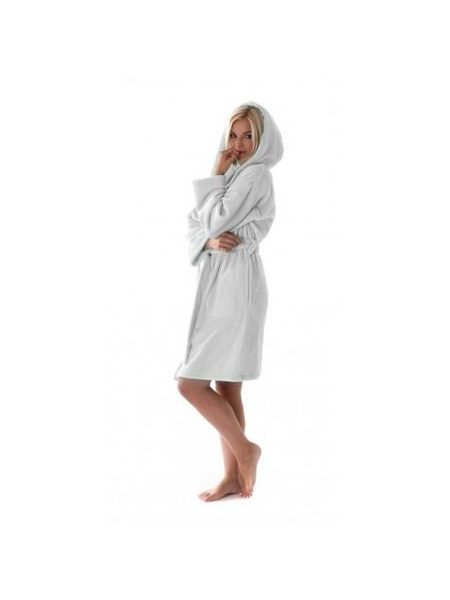 Dámský 3/4 hřejivý župan s kapucí SIENA šedá
