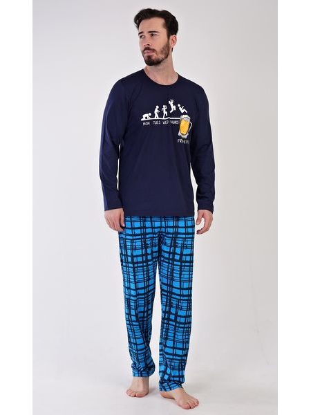 Pánské pyžamo dlouhé Filip - modrá
