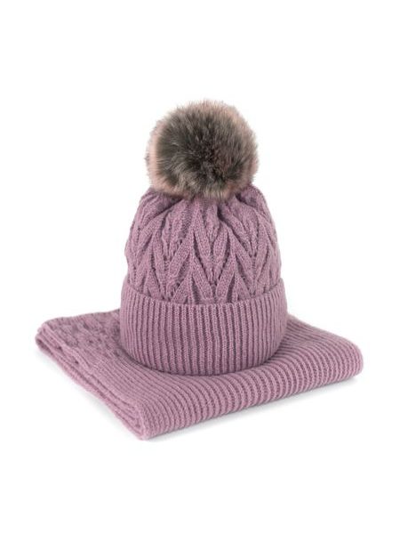 Sada pletené čepice a šály Lomnice černá